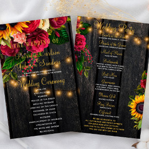 Cerimônia de casamento rústica floral com luzes do