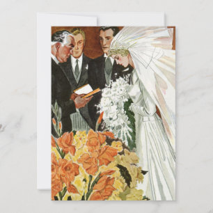 Cerimônia de casamento vintage, Convite para noiva