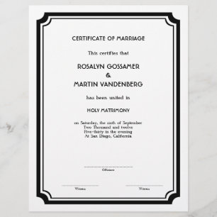 Certidão de manutenção de recorte preto Deco