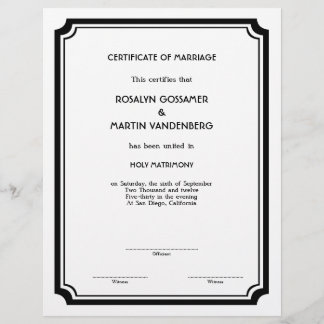 Certidão de manutenção de recorte preto Deco