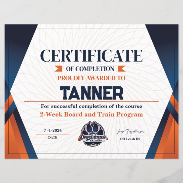 Certificado #14 (Frente)