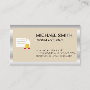 Certificado   Borda de metal