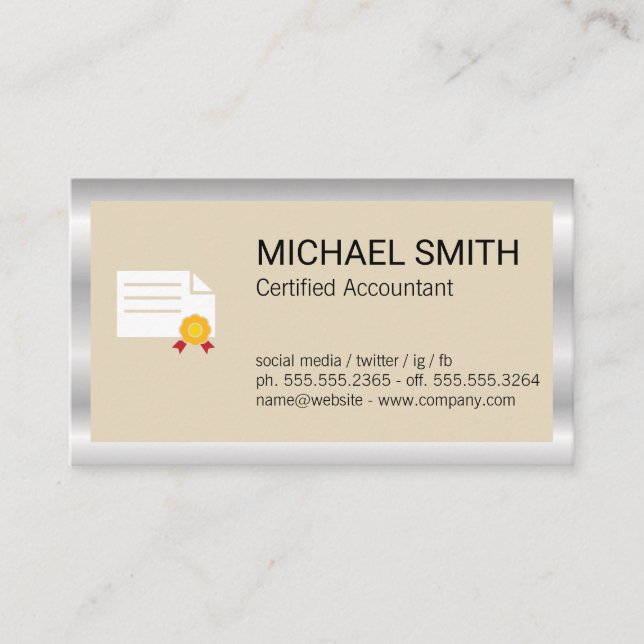 Certificado | Borda de metal (Frente)