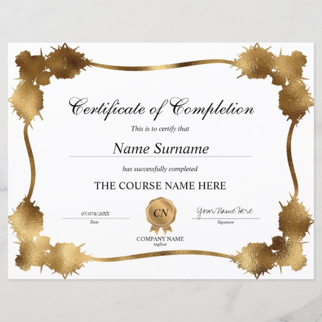 Certificado Clássico de Prêmio de Conclusão Diplom (Frente)