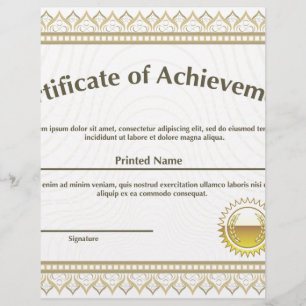 Certificado com selo de ouro