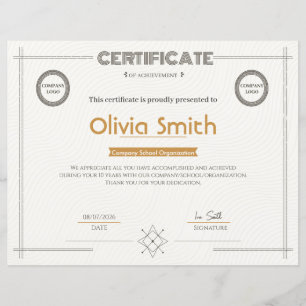 Certificado Corporativo Moderno de Conquista com L