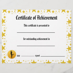 Certificado da realização - estrelas da dança