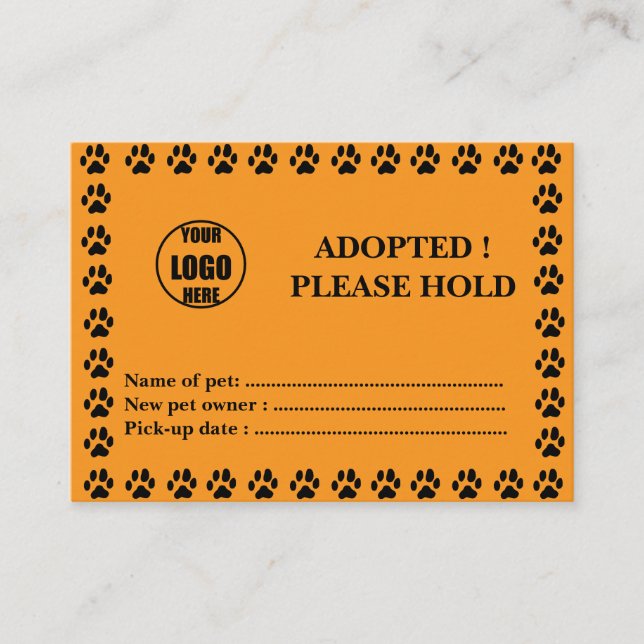 Certificado de Adoção de Animal de Estimação Perso (Frente)