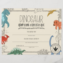 Certificado de Adoção de Dinossauro