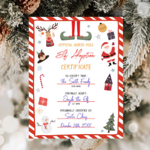 Certificado de Adoção de Elfo Adote um Elfo Natal