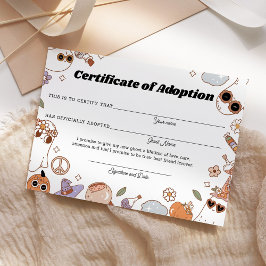 Certificado de Adoção de Fantasma de Spooky Groovy