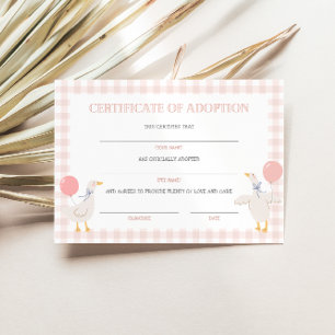 Certificado de Adoção de Ganso Decoração de Aniver