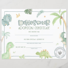 Certificado de Adoção do Dinossauro