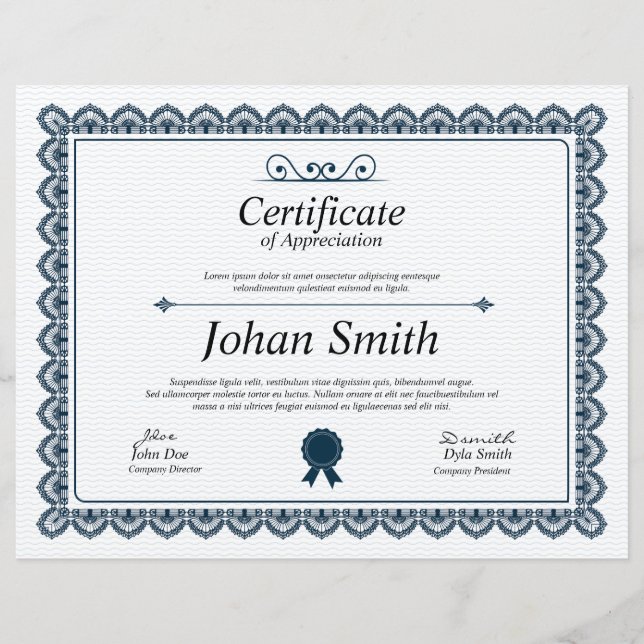 Certificado De Apreciação (Frente)