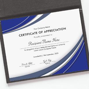 Certificado de Apreciação Azul