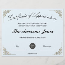 Certificado de Apreciação Azul com Logotipo Person