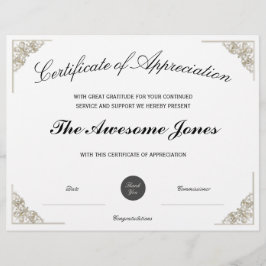 Certificado de Apreciação Branco com logotipo pers