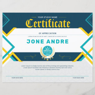 Certificado De Apreciação Imprimível