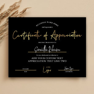 Certificado de Apreciação Prêmio de Diploma Dourad