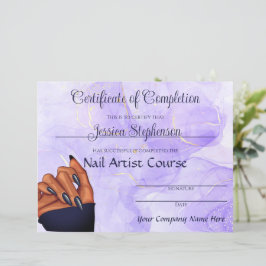 Certificado de Artista de Miniatura da lavanda Mar