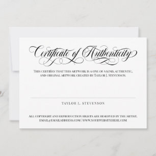 Certificado de Autenticidade de Script Negra