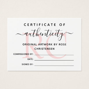 Certificado de Autenticidade do Monograma Rosa-Chi