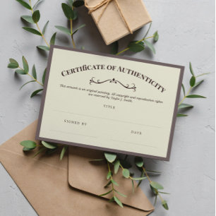 Certificado de Autenticidade Elegante