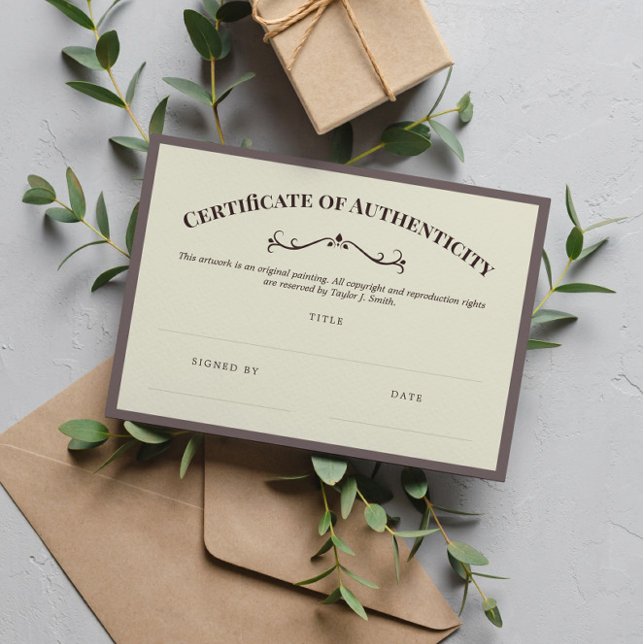 Certificado de Autenticidade Elegante (Criador carregado)