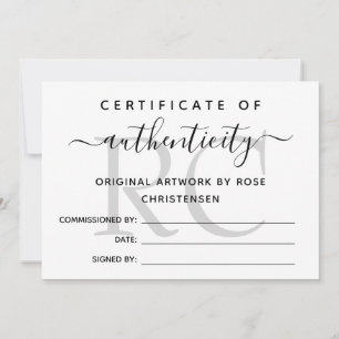 Certificado de Autenticidade Maior do Monograma da