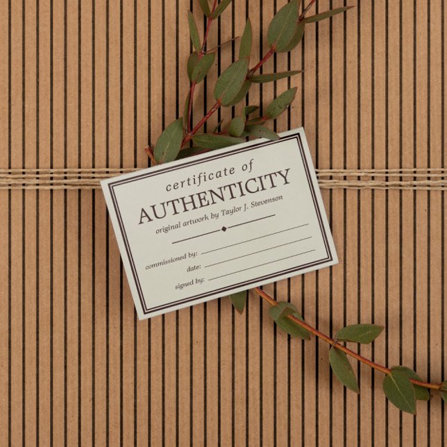 Certificado de autenticidade off-white e Brown (Criador carregado)