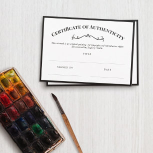 Certificado de Autenticidade Preto Elegante