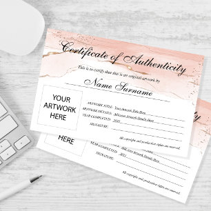 Certificado de Autenticidade Trabalho de arte por