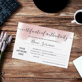 Certificado de Autenticidade Trabalho de arte por