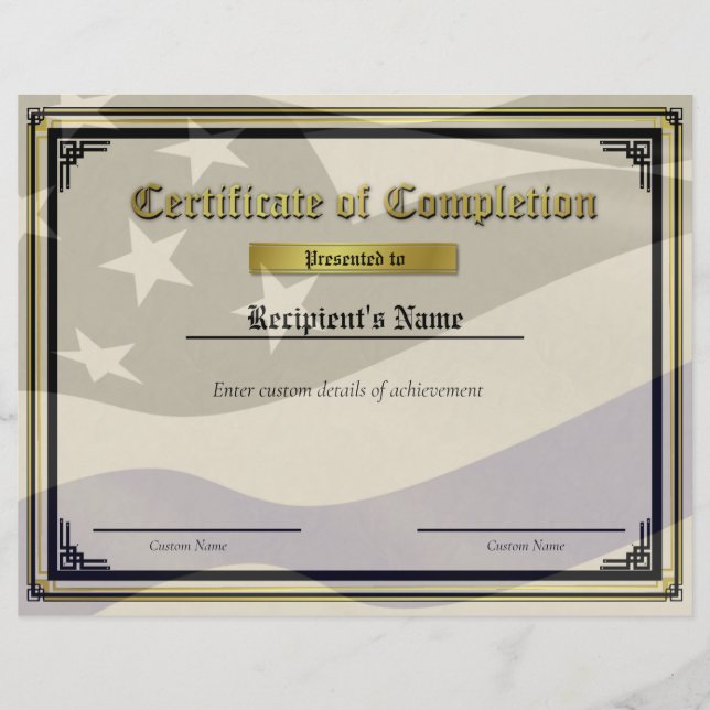 Certificado de Bandeira Personalizada Thin Blue Li (Frente)