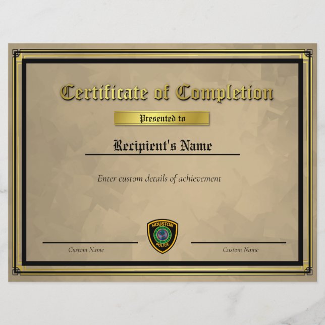 Certificado de Bandeira Personalizada Thin Blue Li (Frente)