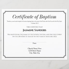 Certificado de Batismo