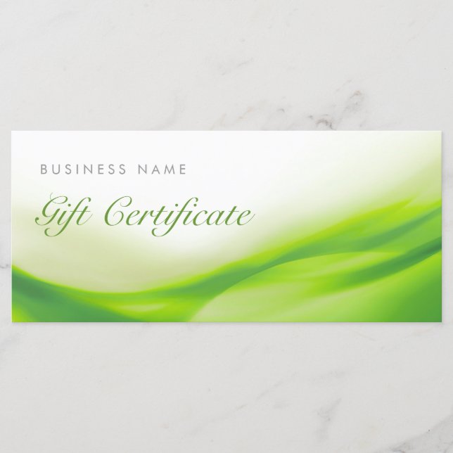 Certificado de Cartão Presente de Onda Verde (Frente)