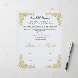 Certificado de Casamento Nikkah Personalizado Inst