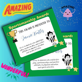 Certificado de classe desportiva de prêmio desport