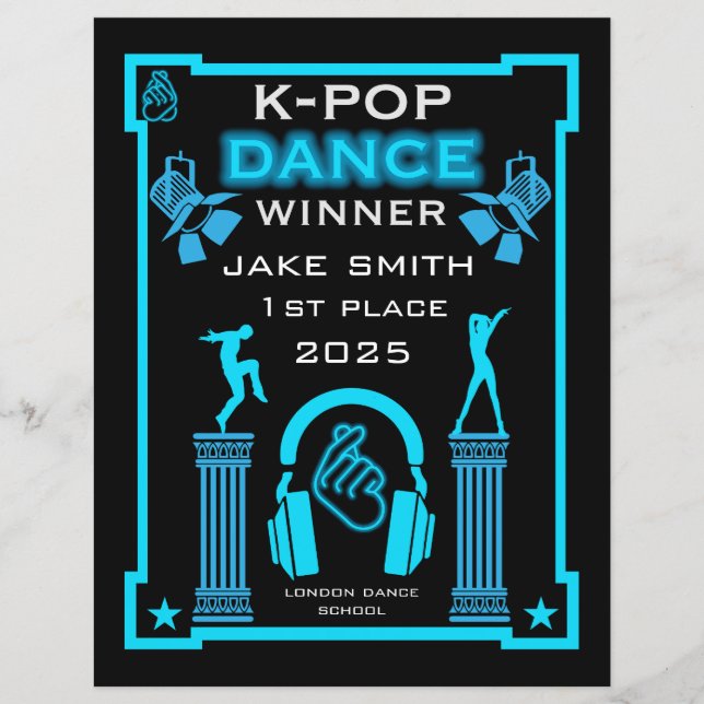 Certificado de Competição de Dança K-Pop (Frente)