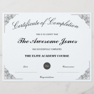 Certificado de conclusão azul com logotipo person