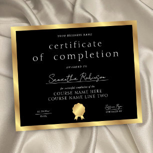 Certificado de Conclusão Black & Gold Prêmio Empre