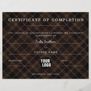 Certificado de Conclusão da Masculina Marrom Moder
