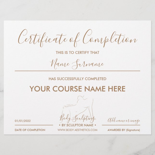 certificado de conclusão de Contorno Corporal (Frente)