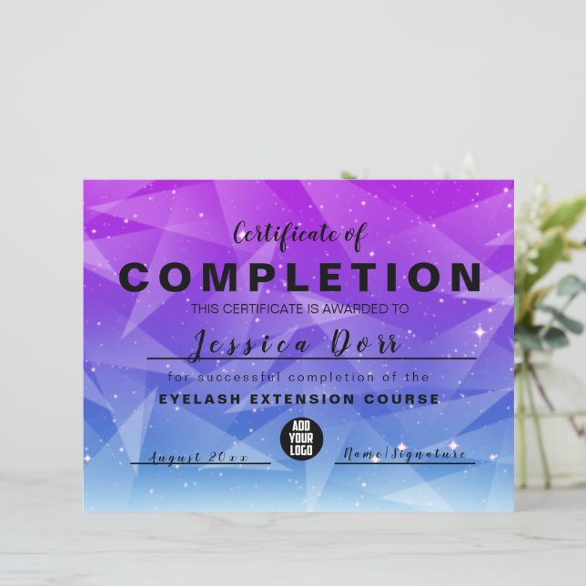 Certificado de conclusão de Menina Rosa Moderna (Em pé/Frente)