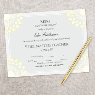Certificado de conclusão de Yoga em Reiki