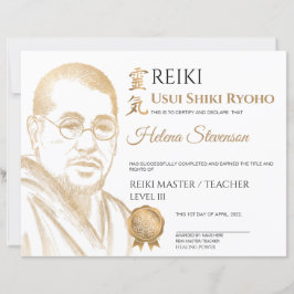 Certificado de conclusão de Yoga em Reiki