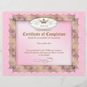 Certificado de Conclusão Diploma Beleza Rosa