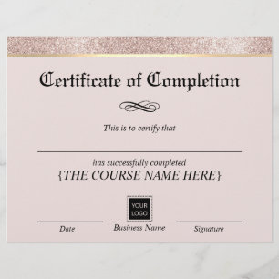 Certificado de Conclusão do Blush de Borda Dourada