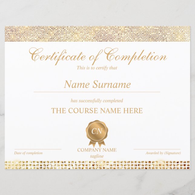 Certificado de Conclusão do Curso de Conclusão de  (Frente)